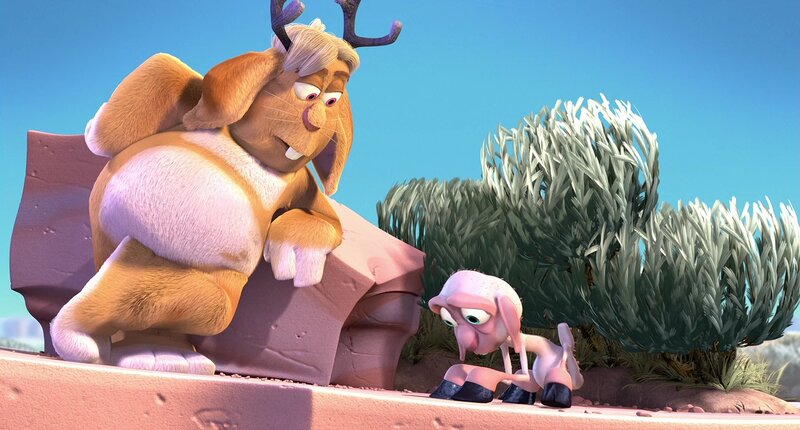 Animated deer and sheep scene
