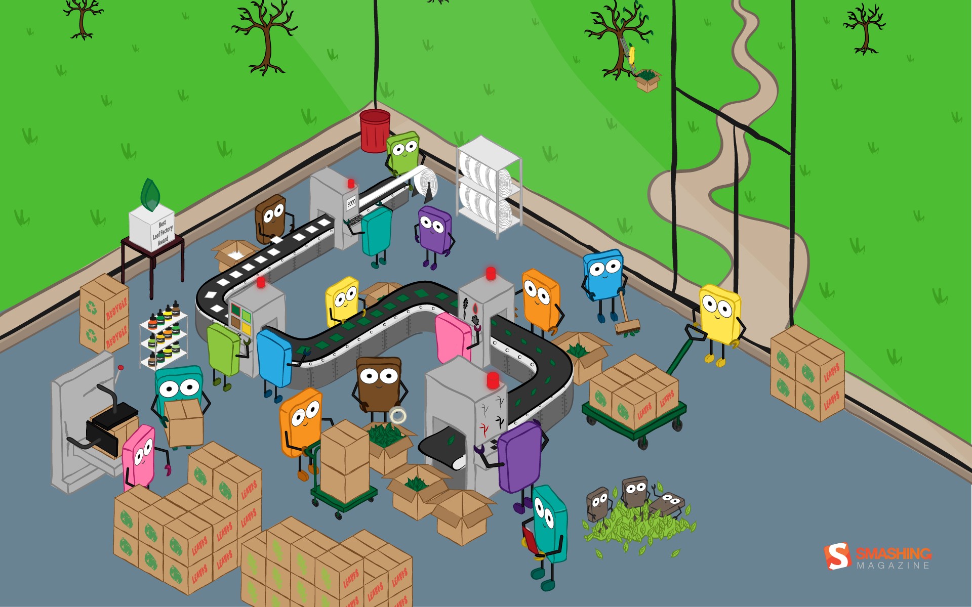 animated factory scene
