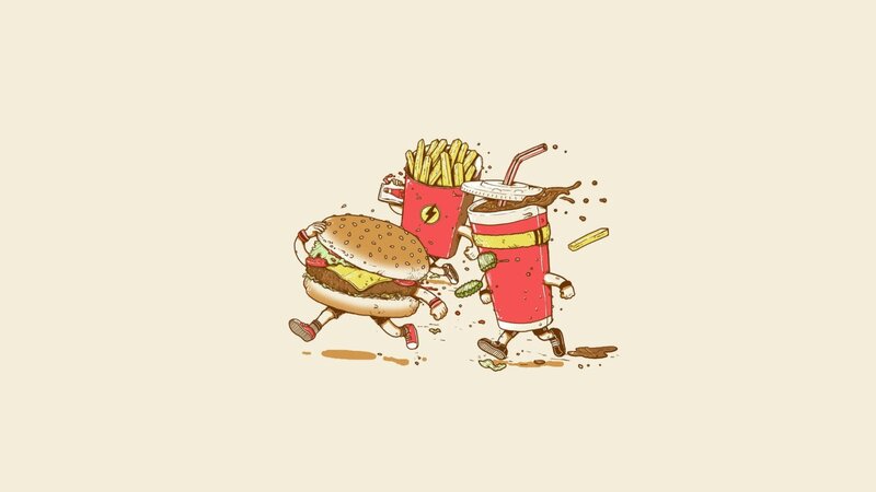 Animated Fast Food Items — Beige
