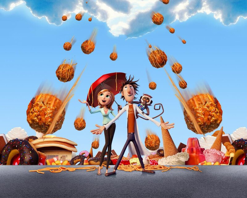 animated food chaos scene