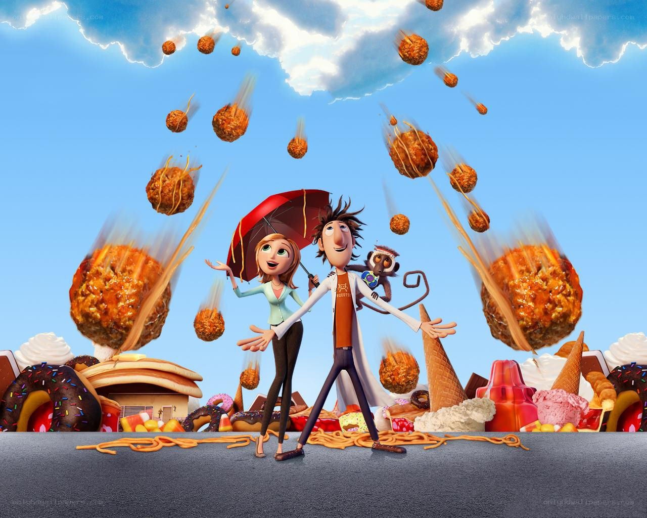 animated food chaos scene