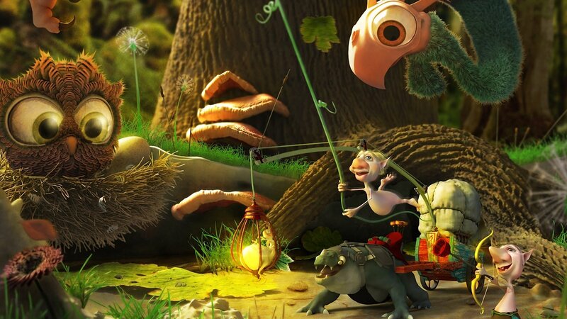 Animated forest adventure scene