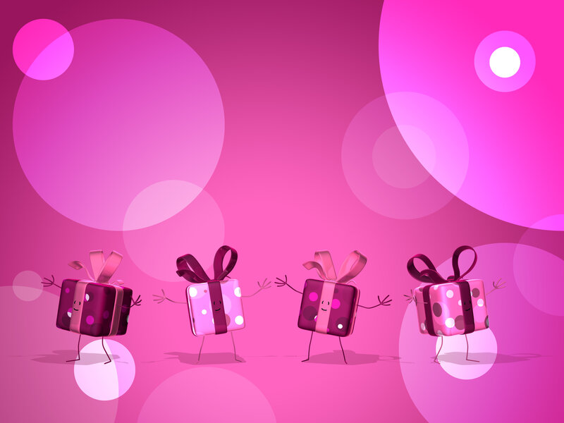 Animated Gift Boxes — Pink