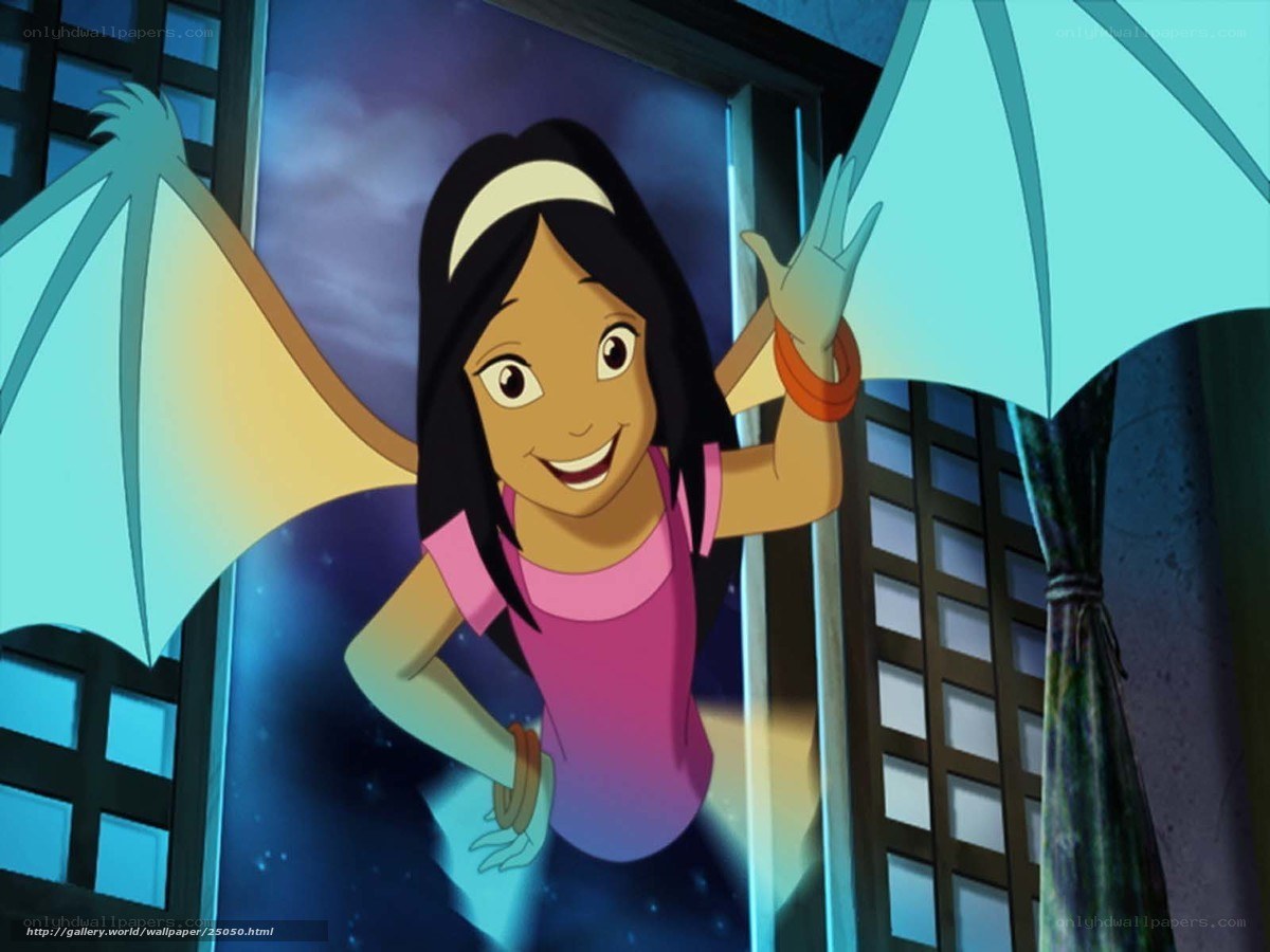 animated girl with bat wings