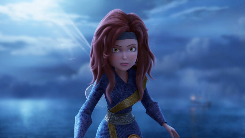 Animated Girl with Red Hair — Blue
