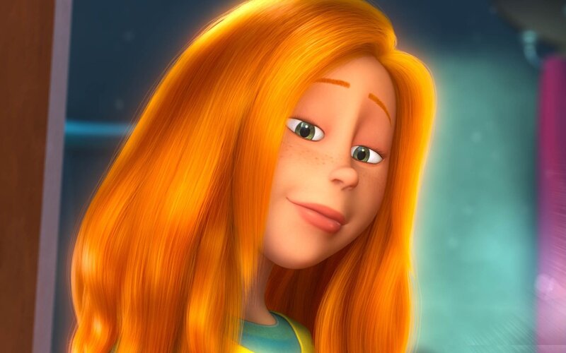 animated girl with red hair