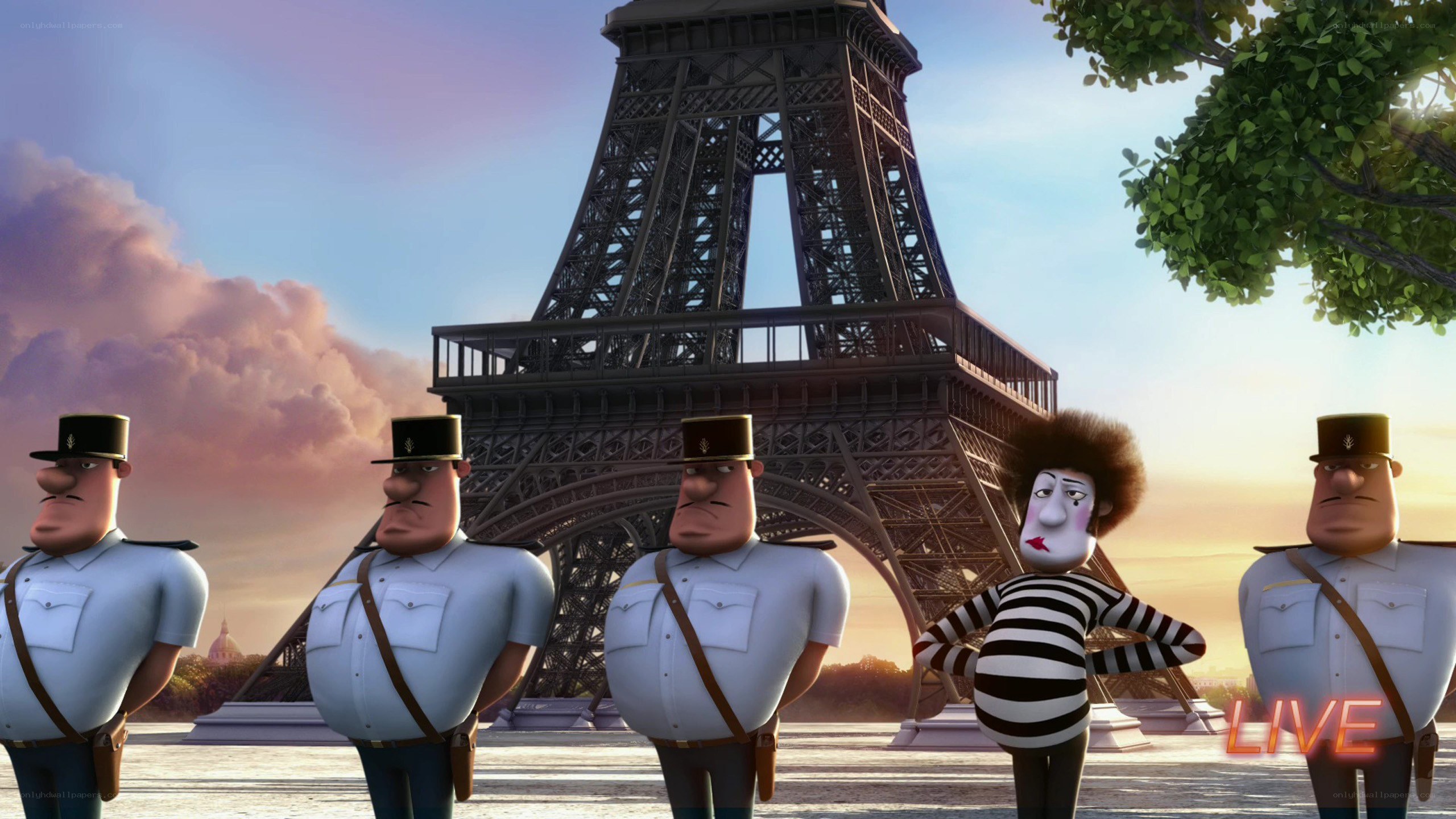 animated guards at eiffel tower