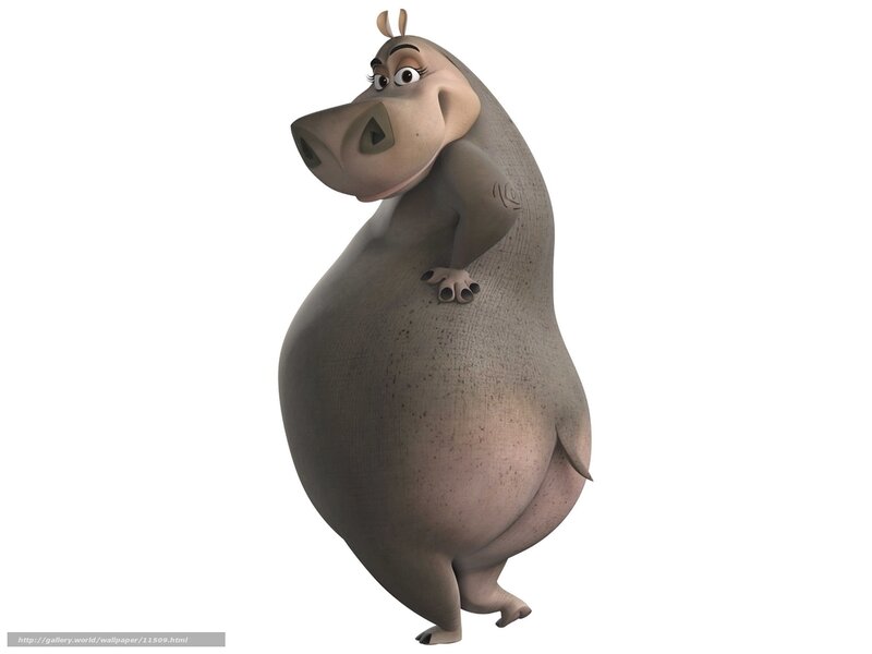 Animated hippo character