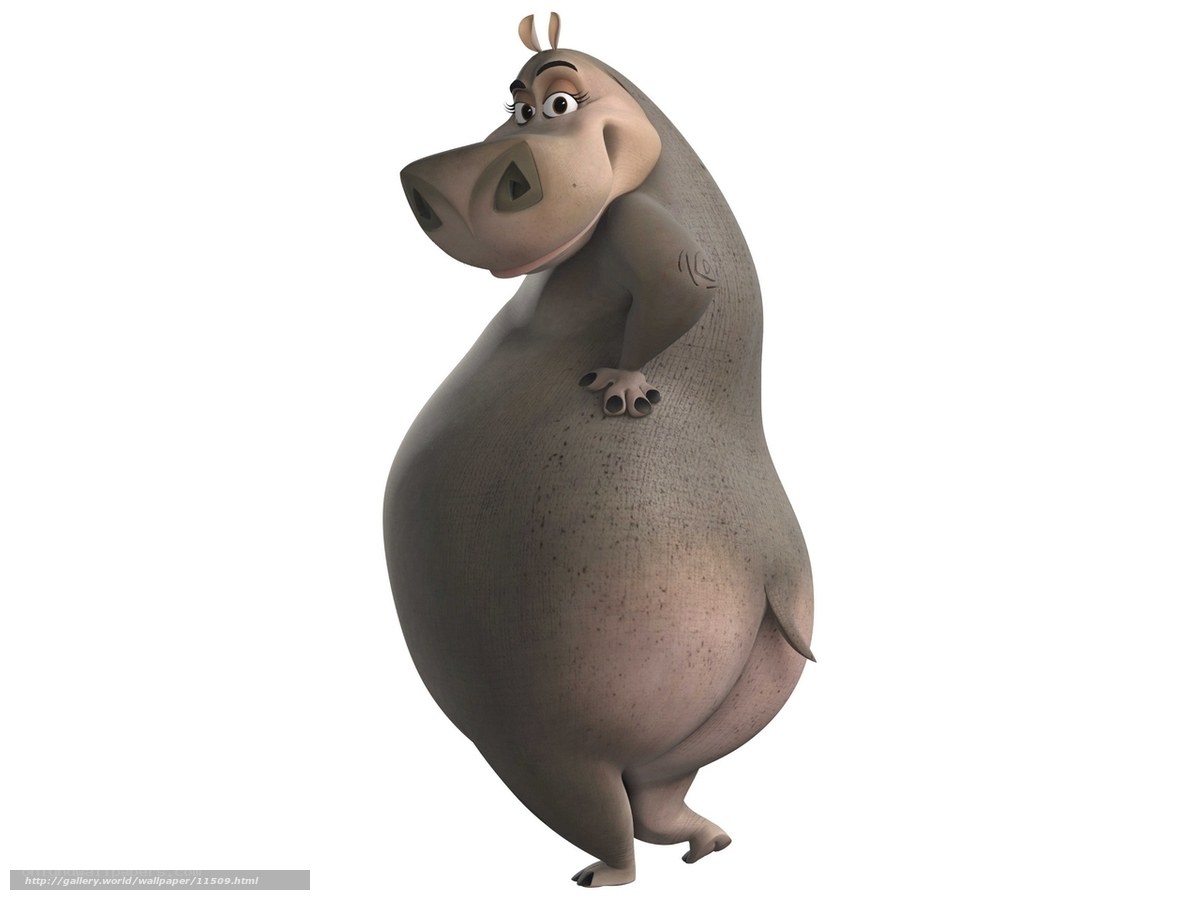 Animated hippo character