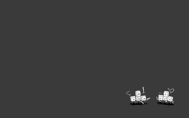 Animated Keyboard Keys — Gray, Humorous, Illustration, Weapons
