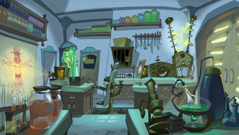 animated laboratory scene