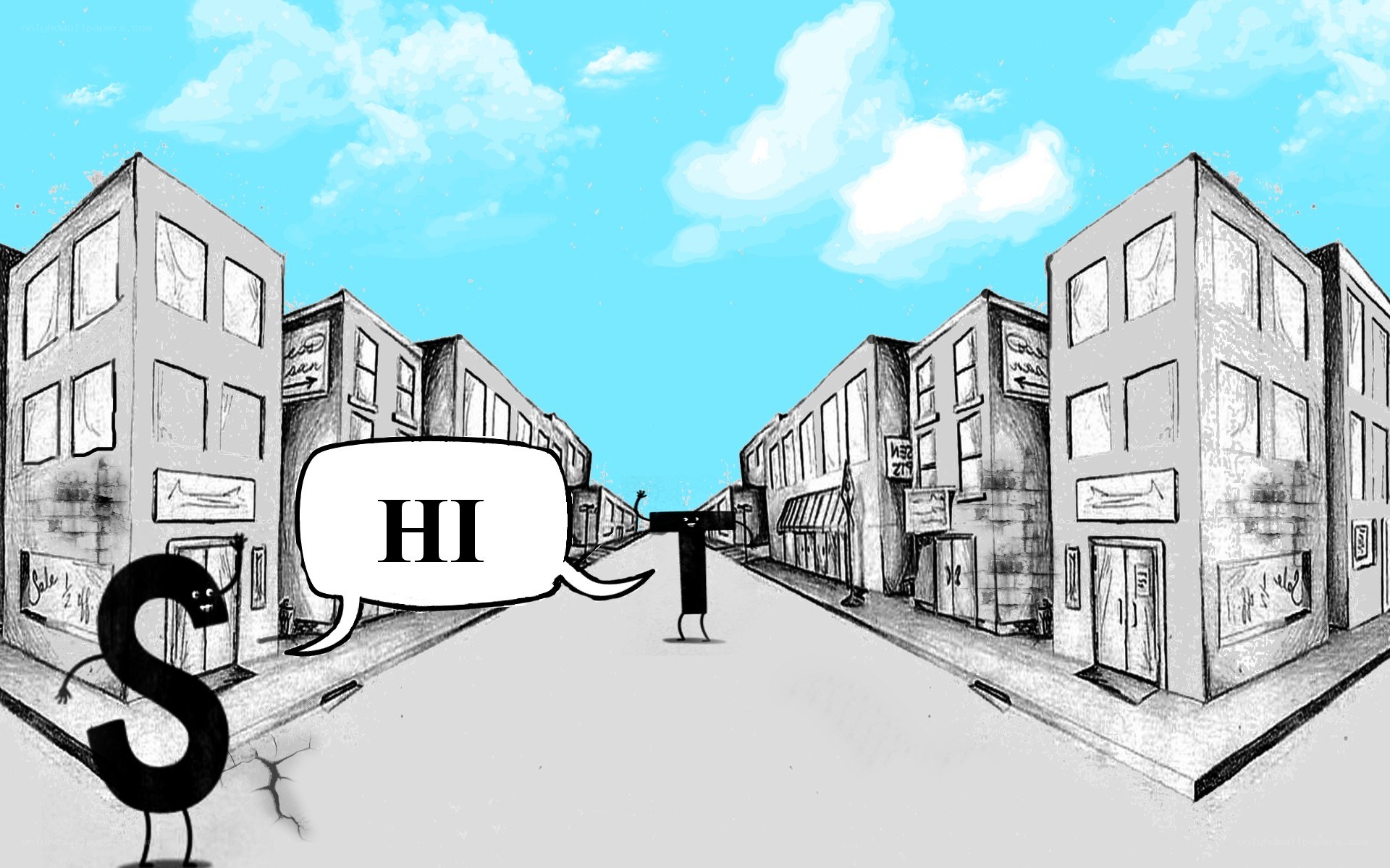 animated letters on a street