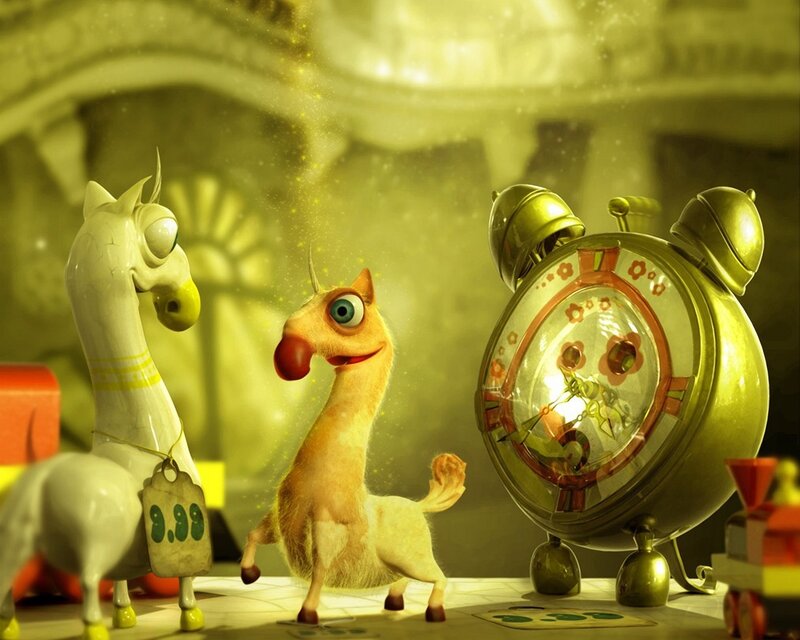 Animated Llama and Clock