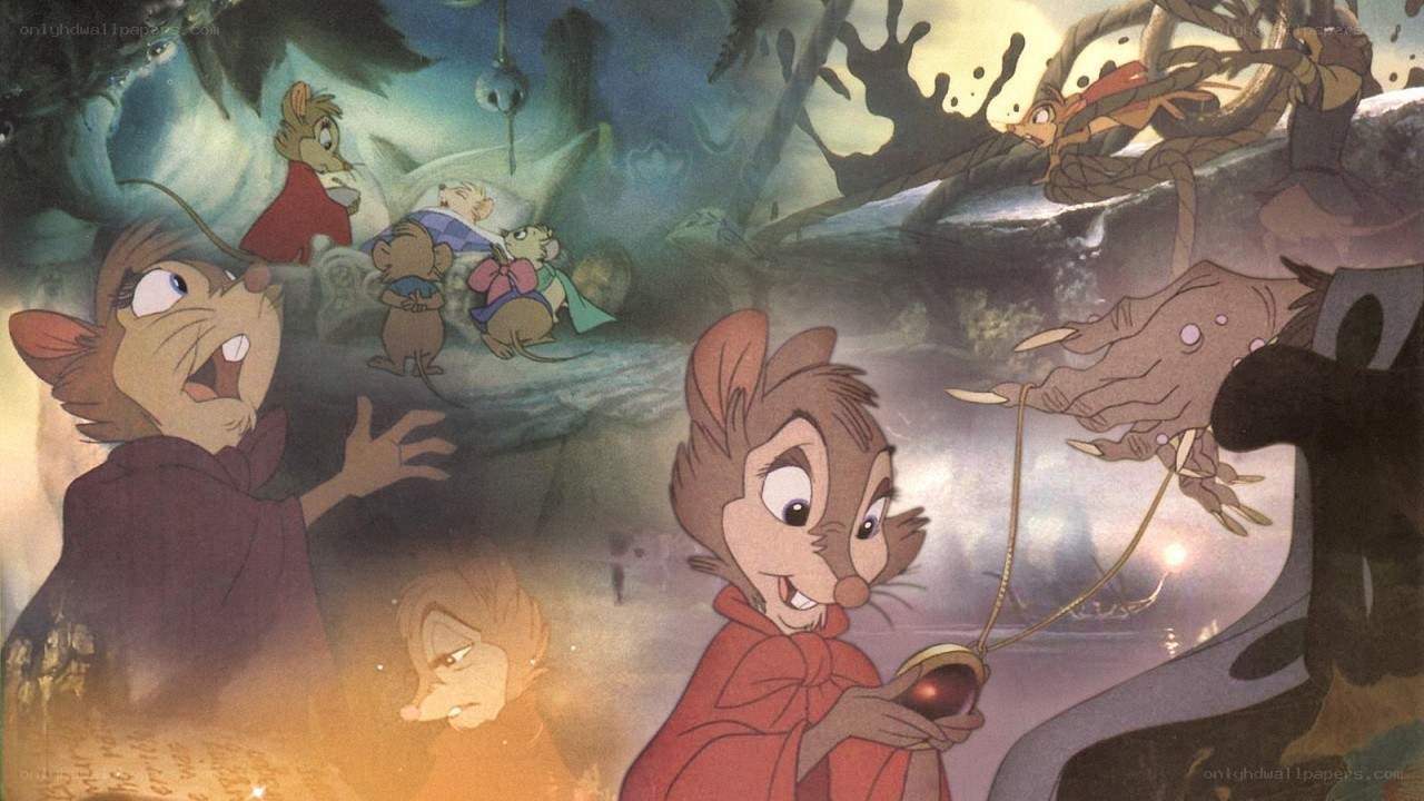 Animated mouse characters in a cave