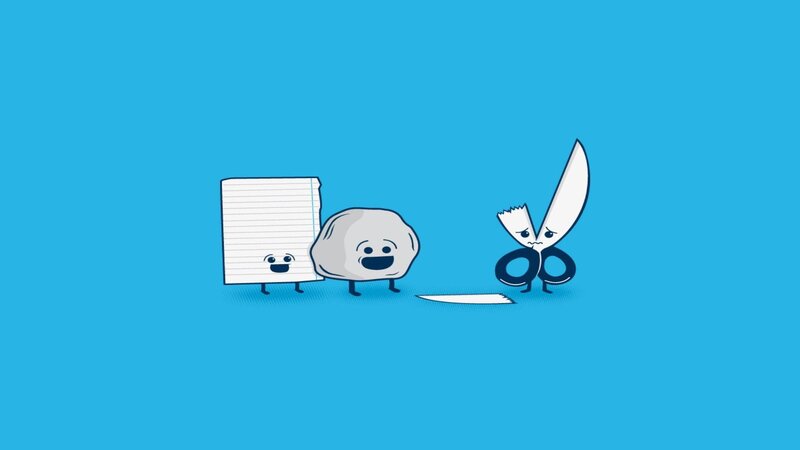 Animated paper and scissors