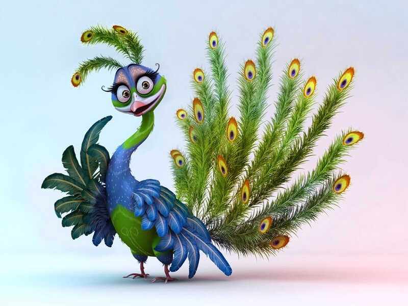 Animated Peacock Character