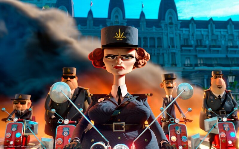 animated police officers on scooters