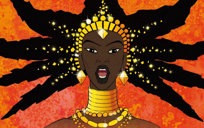 Animated queen with golden crown