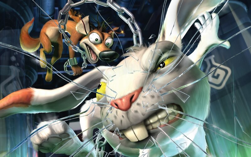 Animated Rabbit Breaking Glass