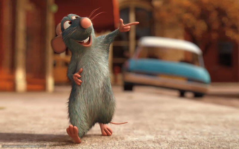 Animated Rat Character — Gray, Cheerful