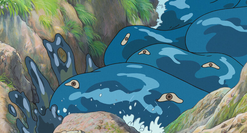 Animated river with eyes