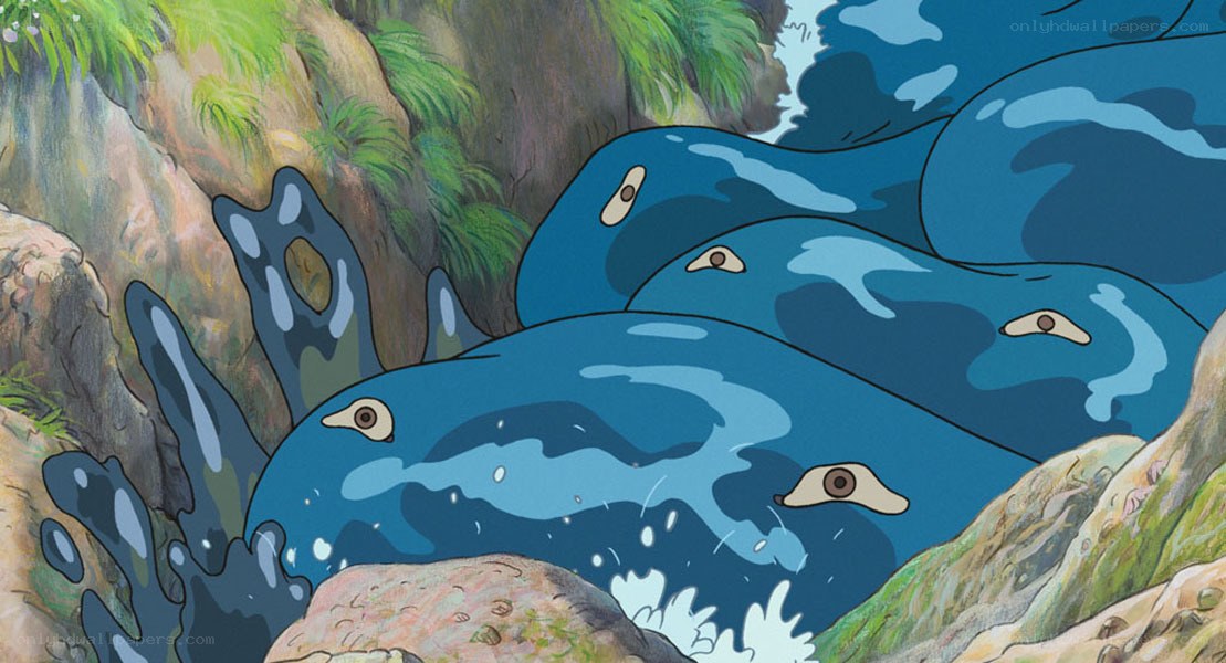 Animated river with eyes