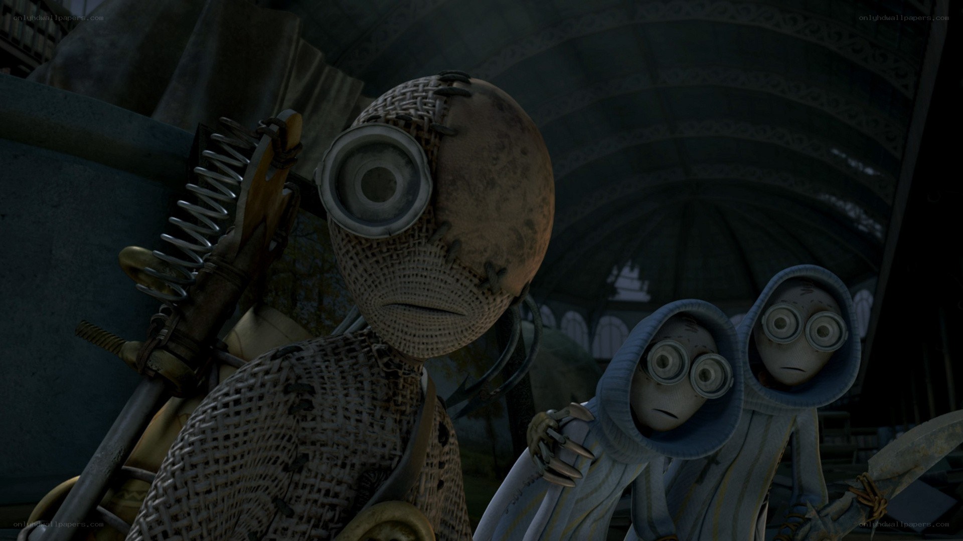 Animated robot and two creatures