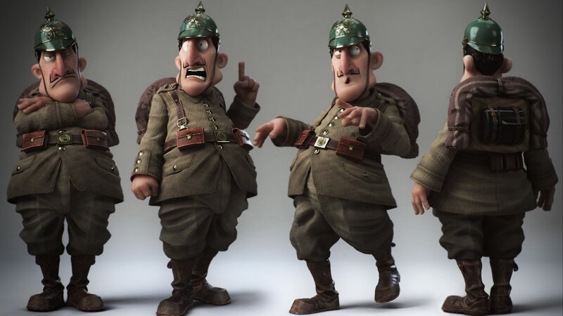Animated soldier character models