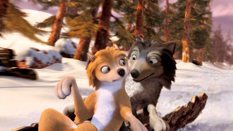animated wolves in snow