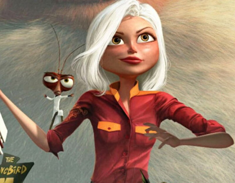 Animated woman with white hair
