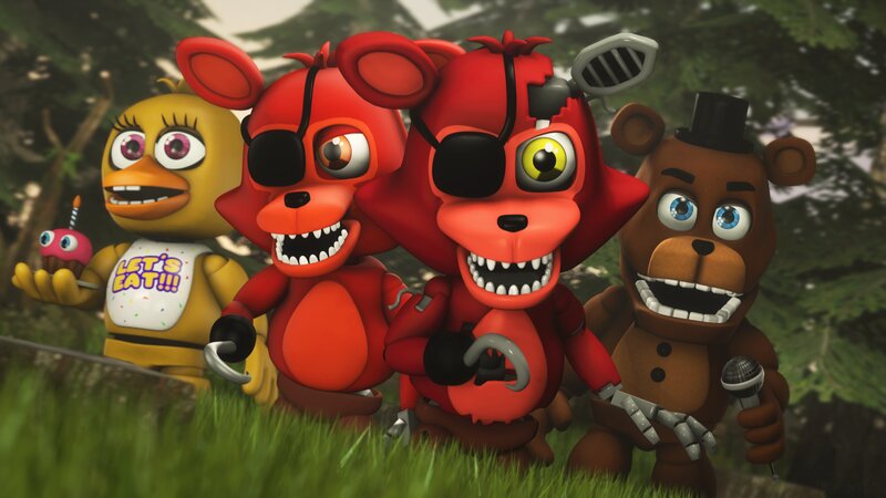 Animatronic Characters in Grass