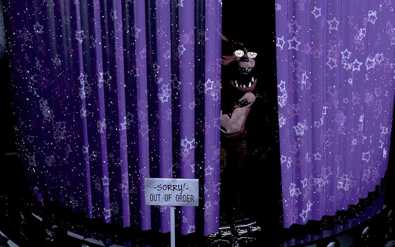 Animatronic Fox Behind Curtain