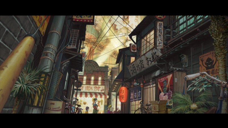 Anime alley scene