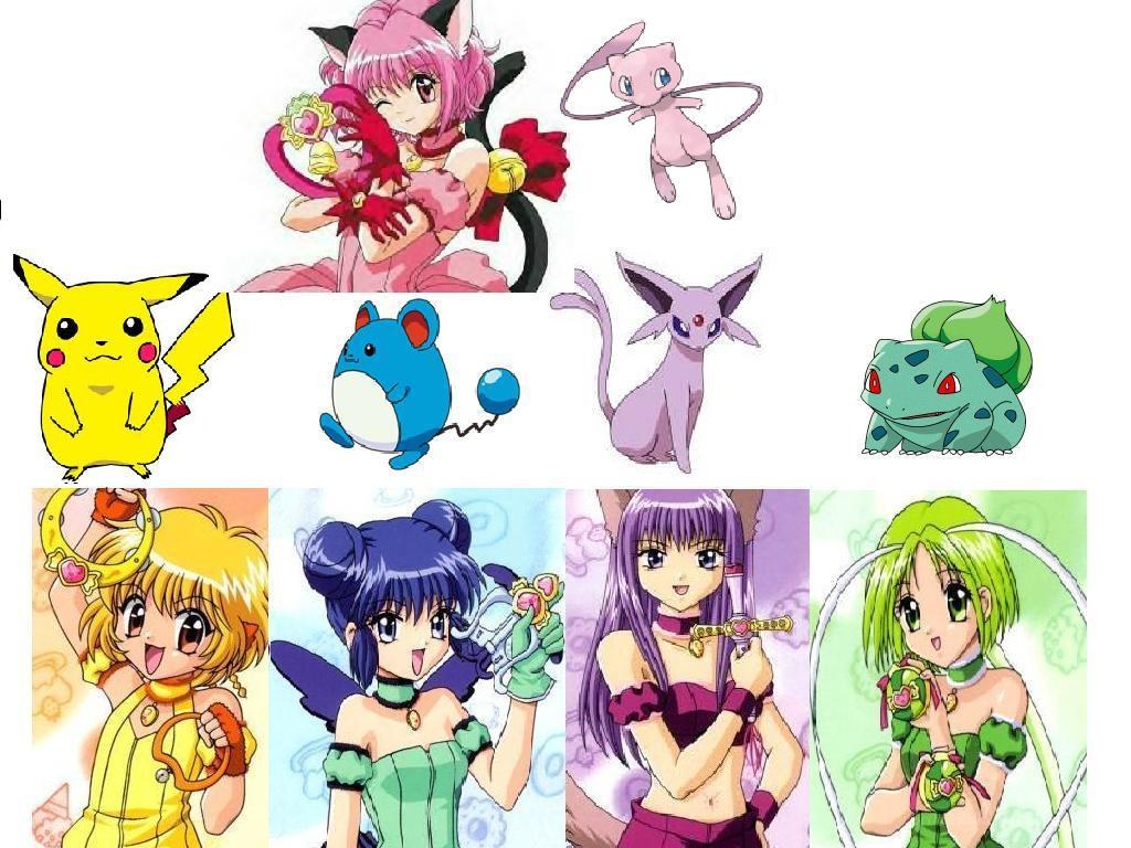 anime and pokemon characters collage