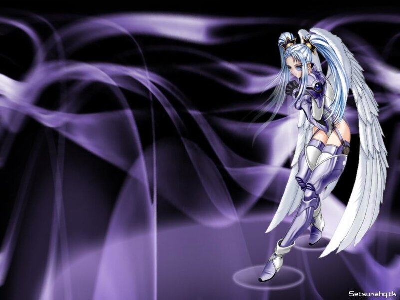 Anime Angel Character — Purple, Dramatic, Digital Art