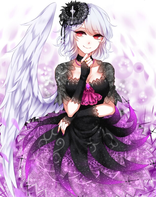 Anime Angel Girl — Black, Dramatic