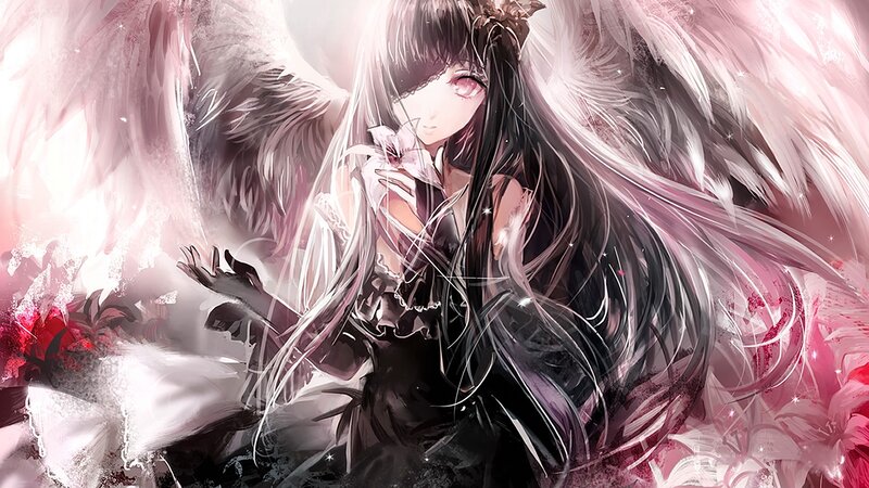 Anime Angel Girl — Pink, Dramatic