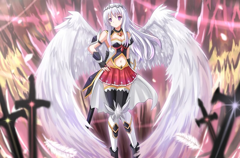 Anime Angel Girl — White, Dramatic, Digital Art