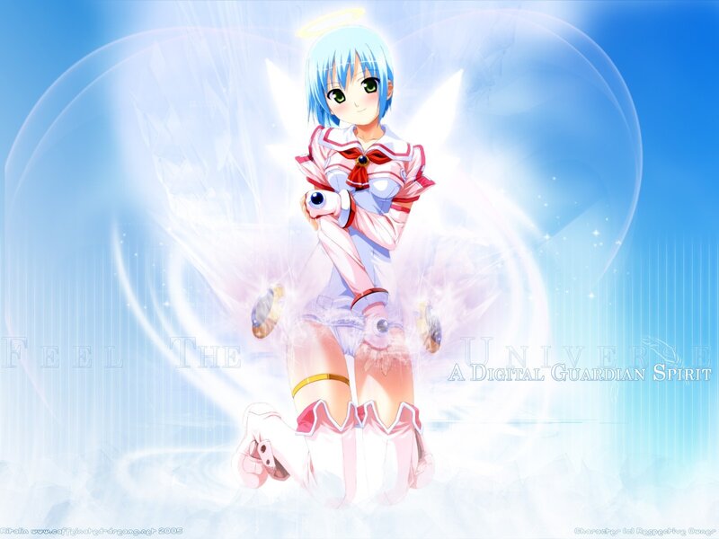 Anime angel girl with halo