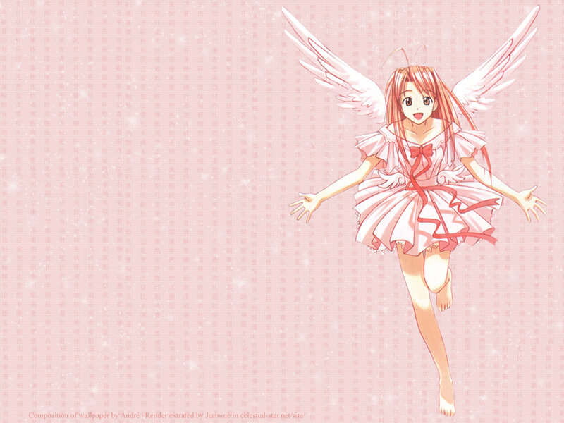 Anime angel girl with wings