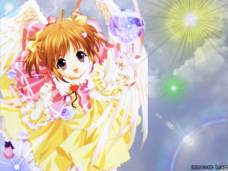 Anime angel girl with wings