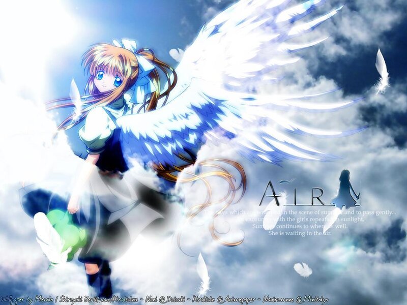 Anime angel girl with wings