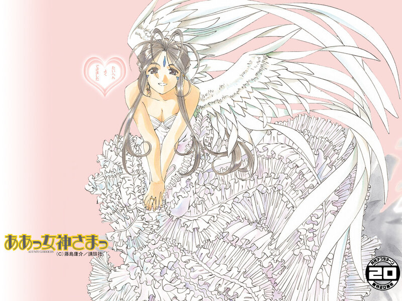 Anime angel girl with wings