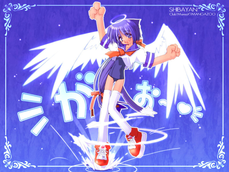 Anime angel girl with wings