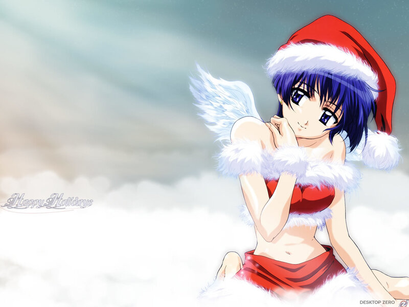 Anime angel in Santa outfit