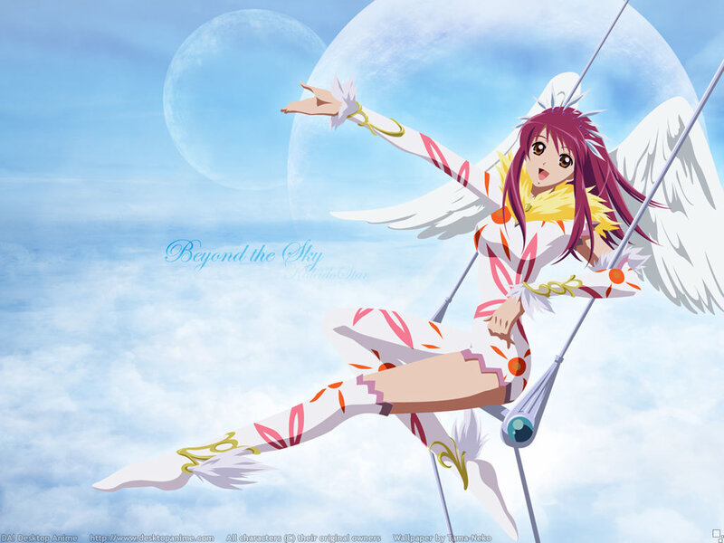 Anime angel on swing