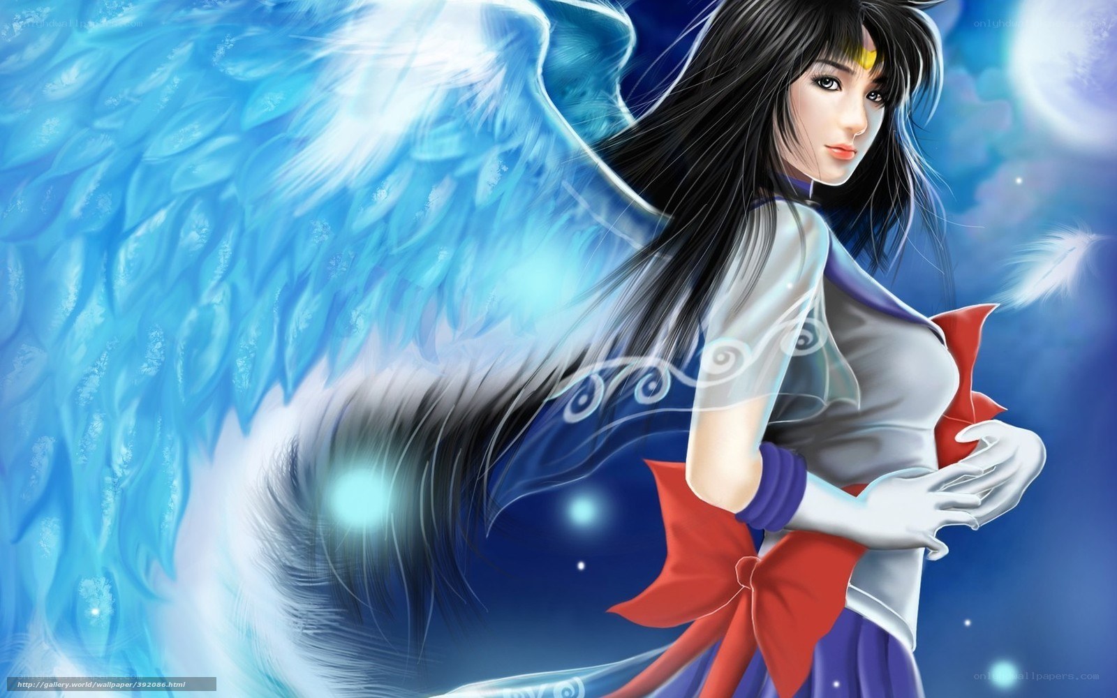 anime angel with blue wings