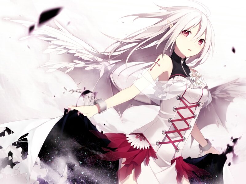 Anime angel with broken chains