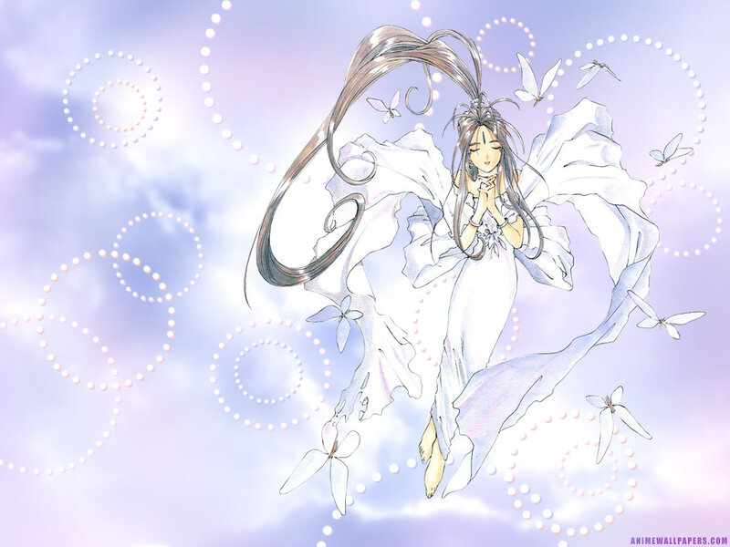 Anime angel with butterflies