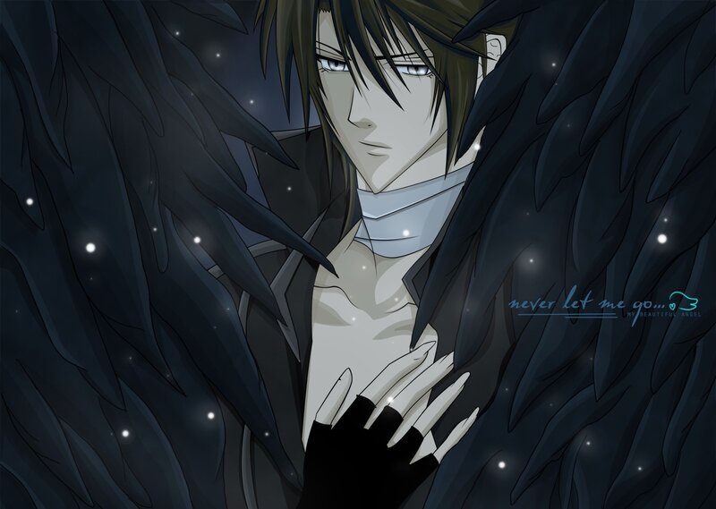 anime angel with dark wings
